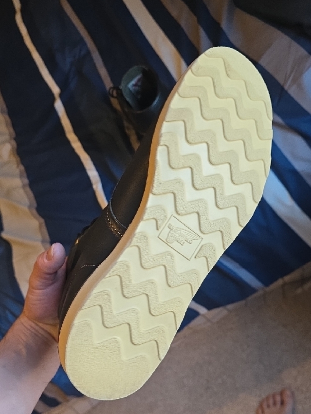 Red Wing Shoes Black Leather Moc Toe Boots with Cream Outsole - Picture 6 of 10